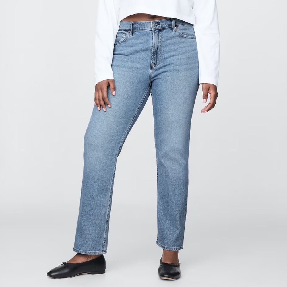 NWT GAP High Rise '90s Straight Jeans - Light/Med Wash 29/8 Regular 5 pocket